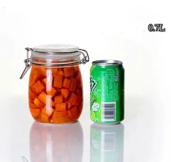 Glass Storage Jar/Bottle/Glassware/Honey / Preserving Jar/ Mason Jar with Clip/Clamp Hinged Lid