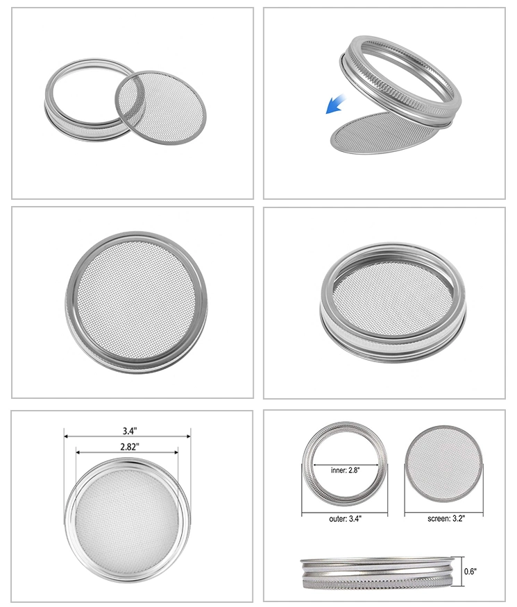 86mm Stainless Steel Sprouting Lid for Wide Mouth Mason Jars