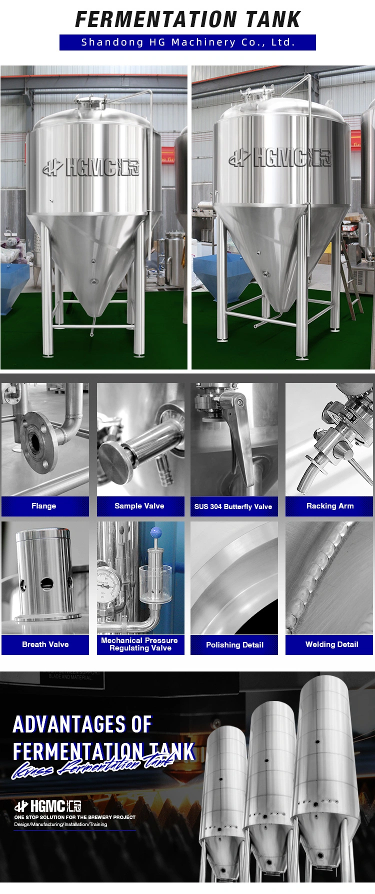 Good Supplier Fermenter Stainless 5000L/Fermenter Tank 5000L Stainless Steel/Fermenter Conical