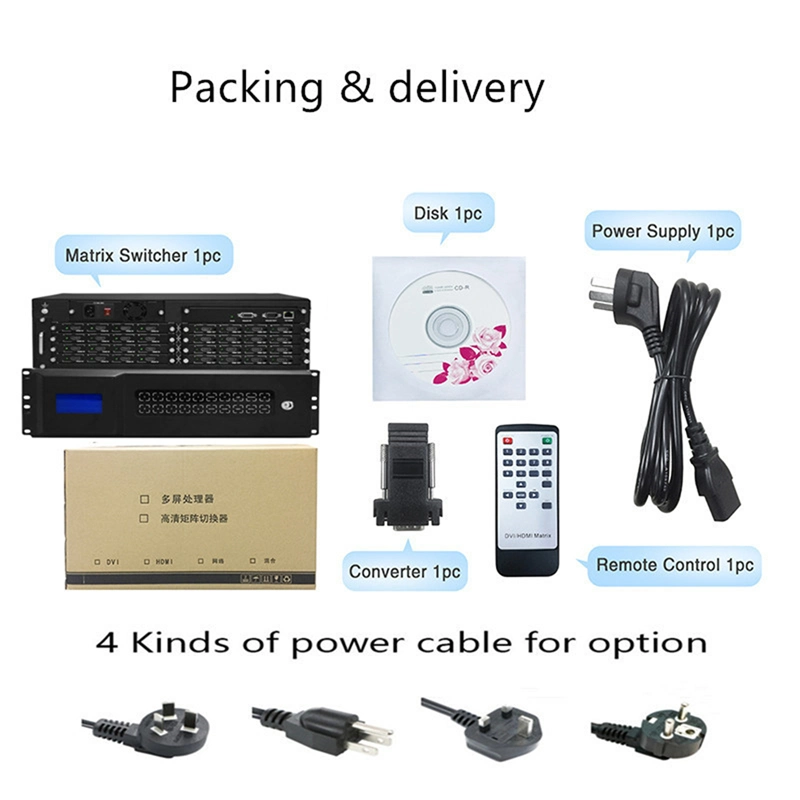 HDMI 16X16 Matrix Switcher 16 in 16 out 16X16 HD HDMI Fixed Video Matrix Switcher for Commercial Display, Security Monitoring Center