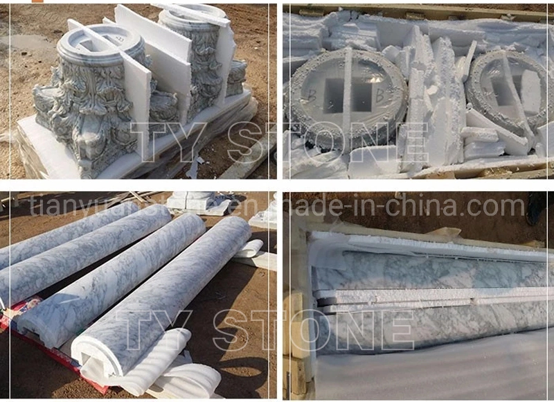China Black Marble Column Pillar Design for Interior Indoor Marble Column
