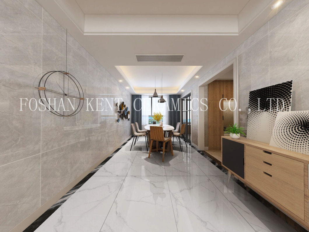 Big Size 750*1500mm Full Body Marble Tile Glazed Glossy Carrara White Floor Wall Tile