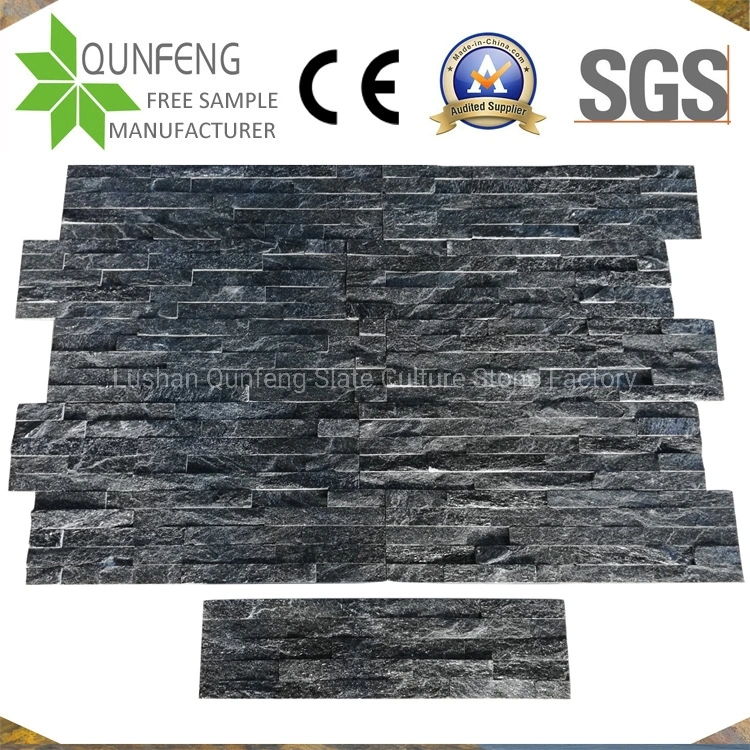 Piedra Cuarcita China Natural Black Wall Quartzite Cladding Stone