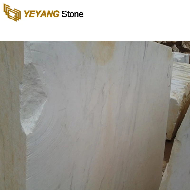 Natural White Background and Stong Diagonal Veins Volakas Marble Tile for Floor