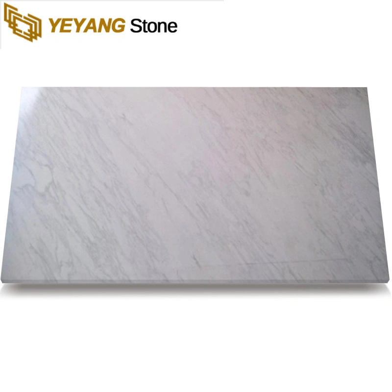 Natural White Background and Stong Diagonal Veins Volakas Marble Tile for Floor