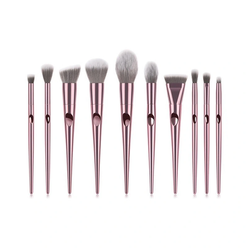 Wholesale Customized Pink Marble 10PCS Eyebrow Shadow Makeup Brush Kit