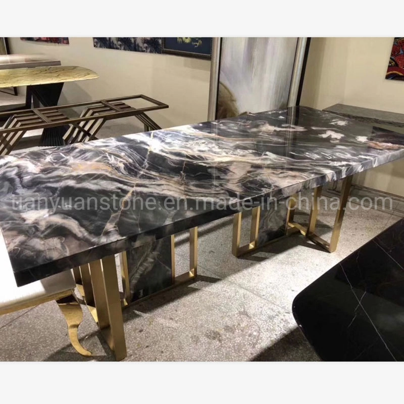 Black Gold Marble Tile with Gold Vein for Interior Design