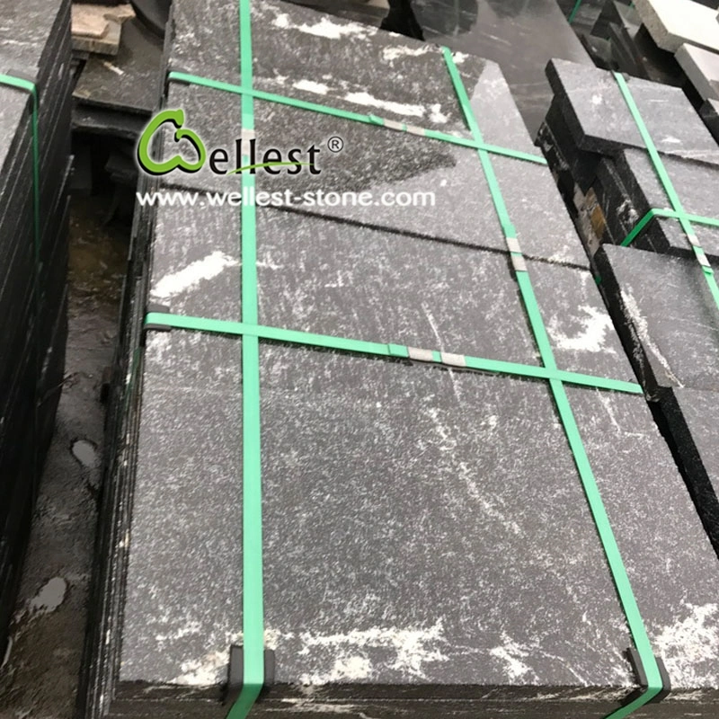 Natural Stone Exterior Wall Tile China Jet Black Mist Snow Grey Granite for Cladding/Covering