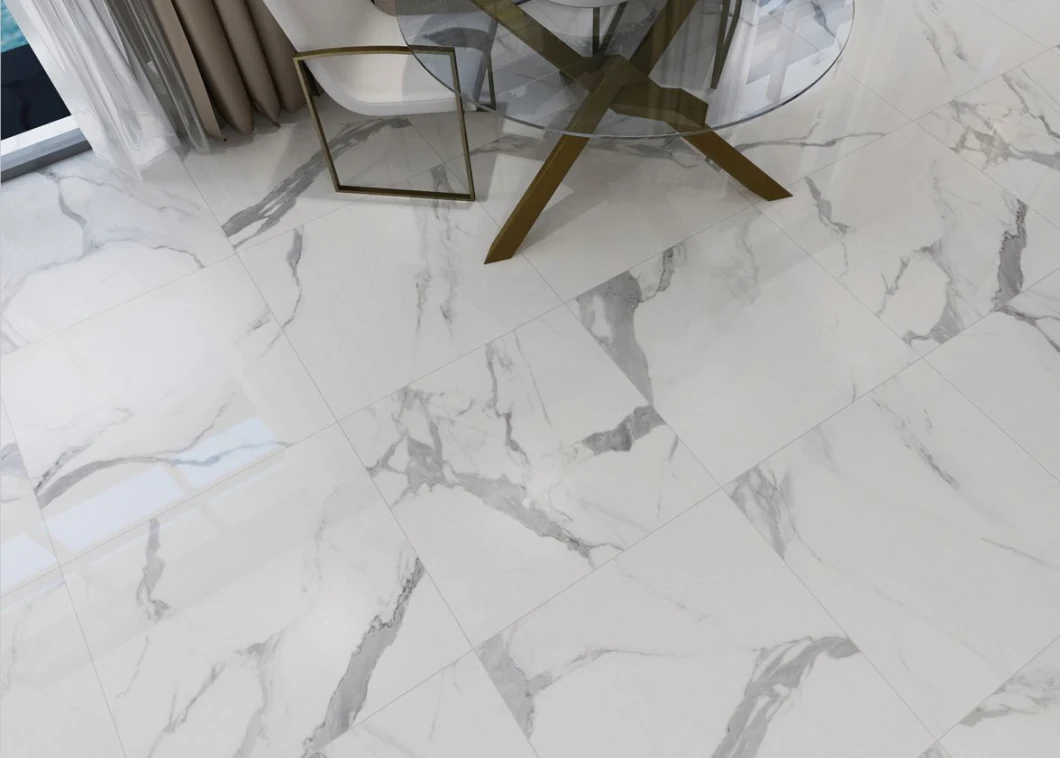 White Carrara Marble Porcelain Glazed Flooring Wall Tile From China (600X1200)