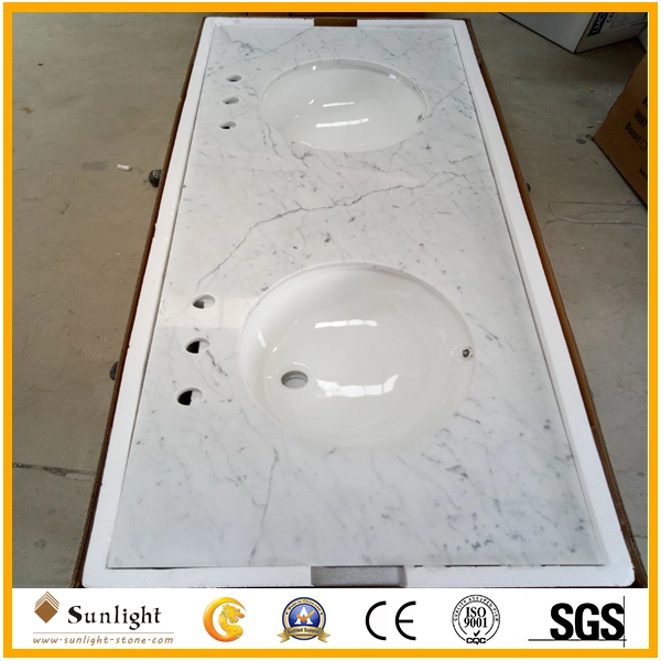 Polished Italian Carrara White Stone Marble Wall and Floor Tiles