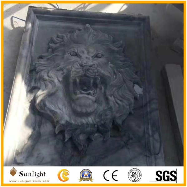 Marble Statue, Stone Animal Carving, Pink Marble Lion Carving with CNC Machine