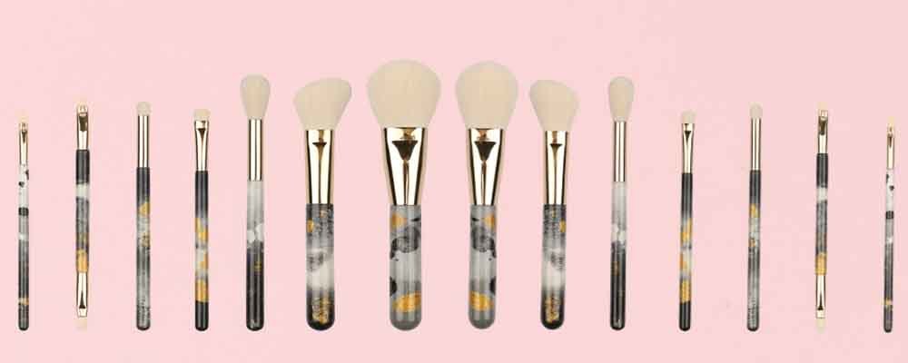 Custom Logo Cosmetics 10PCS/Set White Marble Pattern Soft Powder Eyebrow Eyeliner Makeup Brushes Set Luxury Eye Make up Brushes