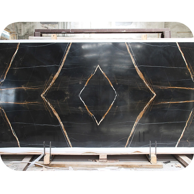 Lobby Wall Gold Veins Black Marble Luxury Decoration Sahara Noir Aziza Black Marble Wall Decoration Lauren Black Marble