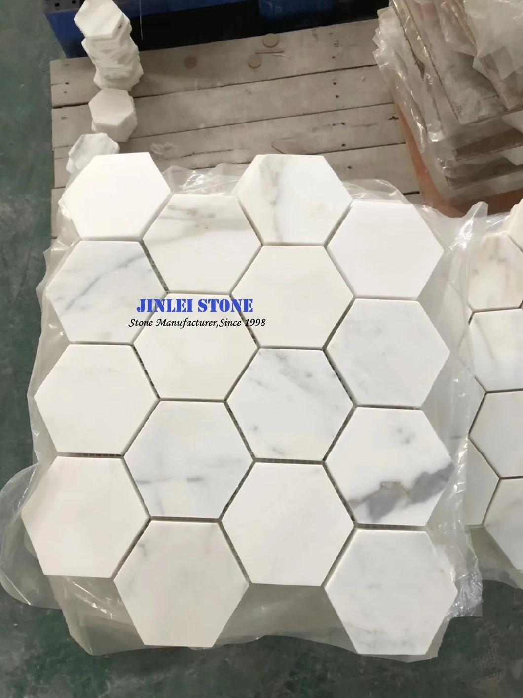 Cheap Mosaic for Kitchen Bathroom and Wall Tile and Hexagon Tile with Material of White Carrara Marble