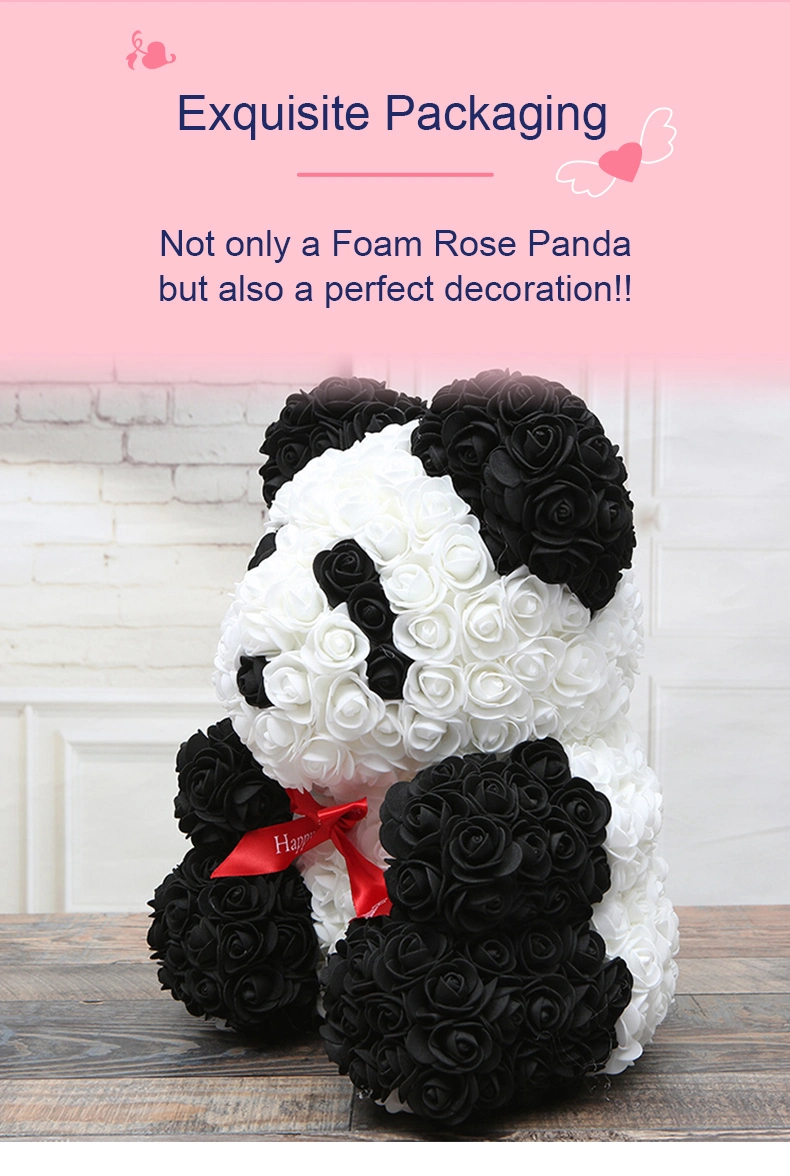 Christmas Gifts Artificial Panda Teddy Bear PE Foam Rose Flowers Rose Panda