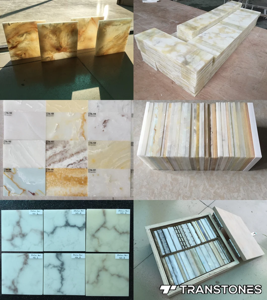 Customized Polished Onyx Stone Translucent Continuous Veins Alabaster Wall Panel