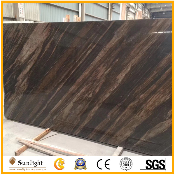 Popular Gold Veins Elegant Quicksand Brown Marble Slabs for Tiles, Countertops