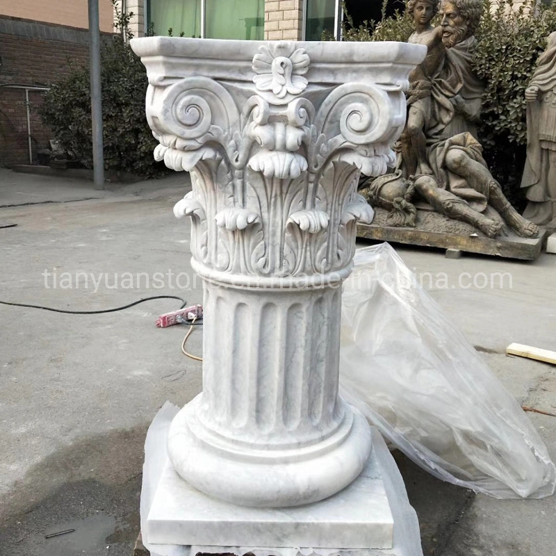 Polished White Carrara Marble Hollow Solid Columns