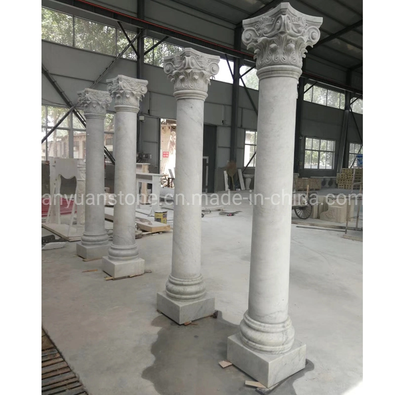 Polished White Carrara Marble Hollow Solid Columns