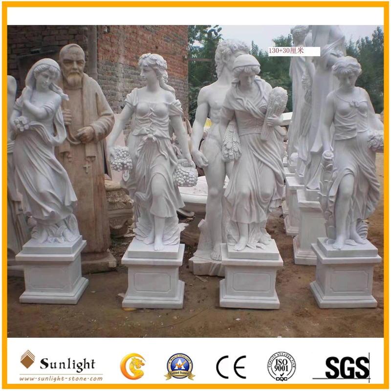 Skillful Manufacture White Marble Four Season White Marble Stone Statue Sculpture Garden Decoration