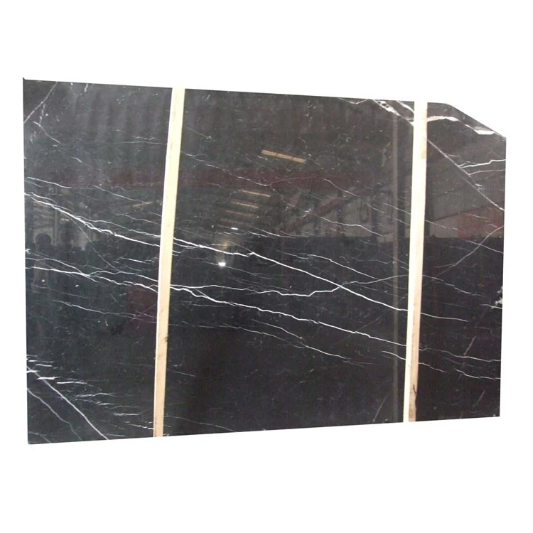 Newstar Stone Grade a Nero Marqiua Black Marble Slab Tile Cut-to-Size Lobby Kitchen Bathroom Custom Black Marble for Projects