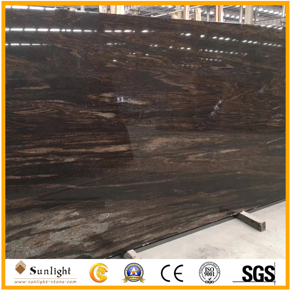 Popular Gold Veins Elegant Quicksand Brown Marble Slabs for Tiles, Countertops