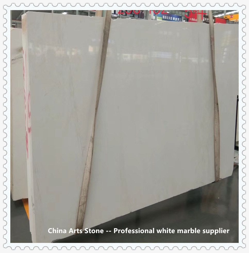 Bianco Cartzts White Marble Slab for Tiles and Countertops