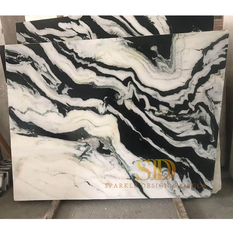 Chinese Panda White Marble Stone Slab/Tile for Floor/Stair/Countertop