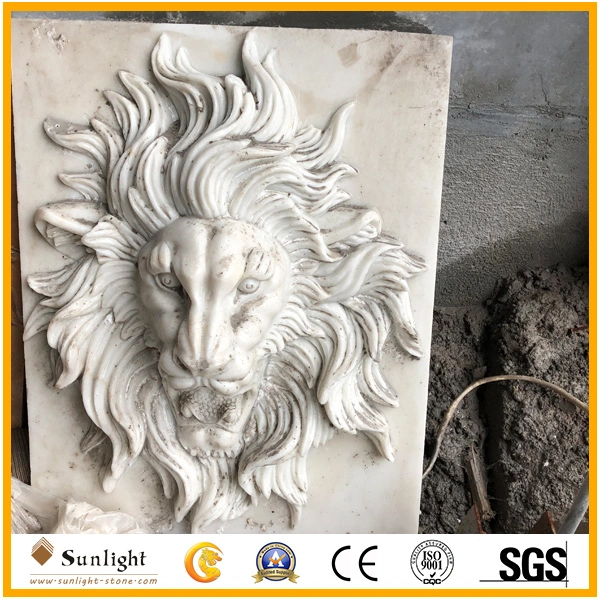 Marble Statue, Stone Animal Carving, Pink Marble Lion Carving with CNC Machine