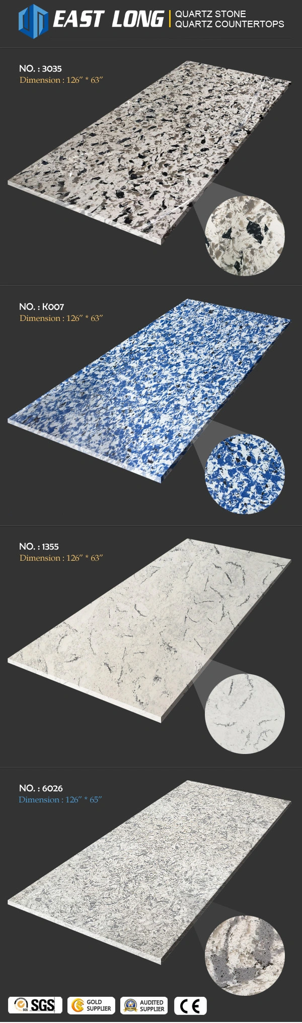 Hot Sale Marble Veins Artificial Calacatta Quartz Slab for Engineered Quartz Stone