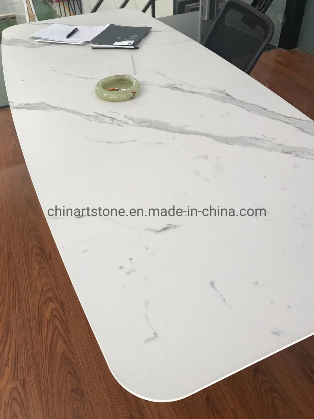 Artificial Calacatta White Marble Color Rock Plate Tile and Slab