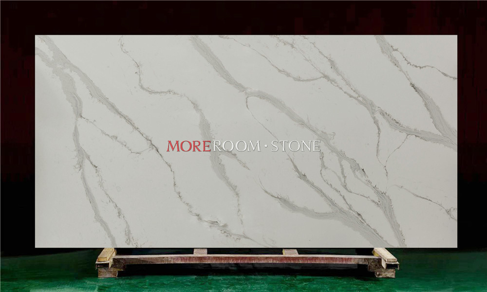 Calacatta Marble Texture Quartz Vanity Tops Slabs