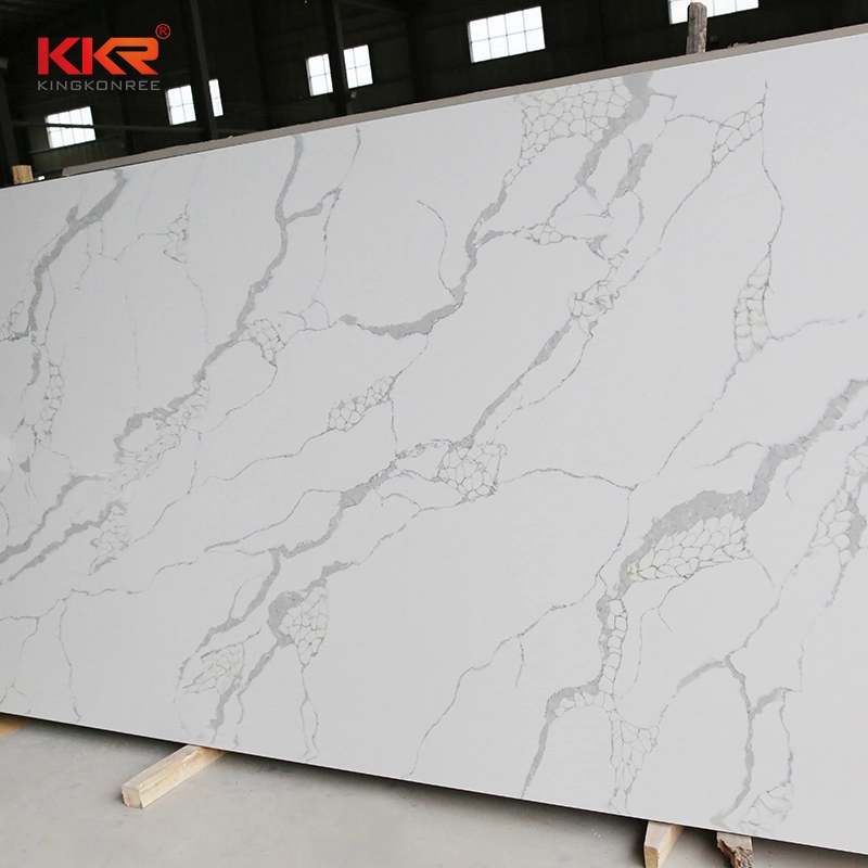 Calacatta Aritificial Marble Big Slabs White Veins Engineered Stone