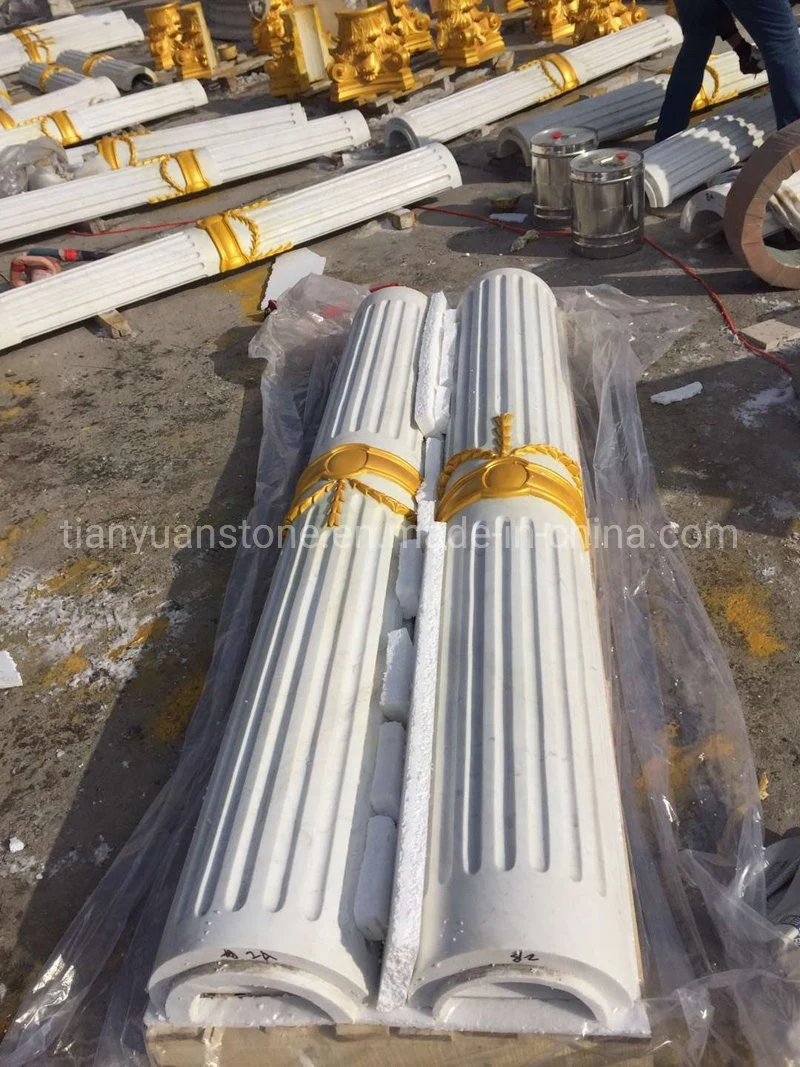 Polished White Carrara Marble Hollow Solid Columns