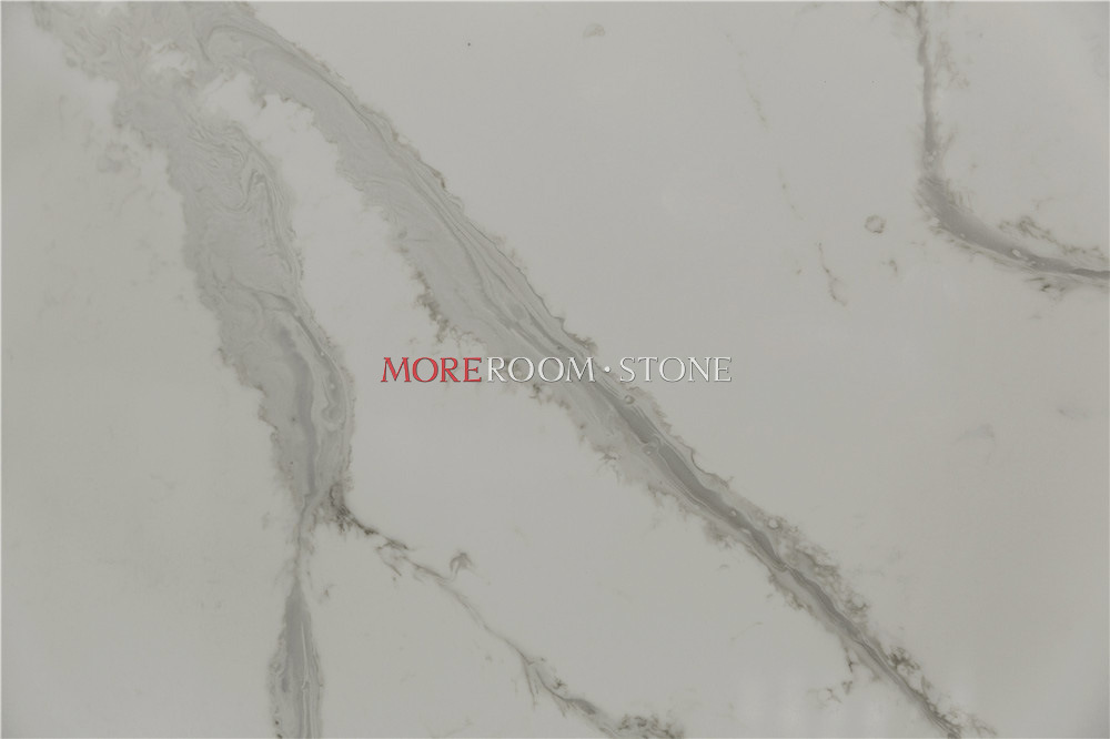 Calacatta Marble Texture Quartz Vanity Tops Slabs