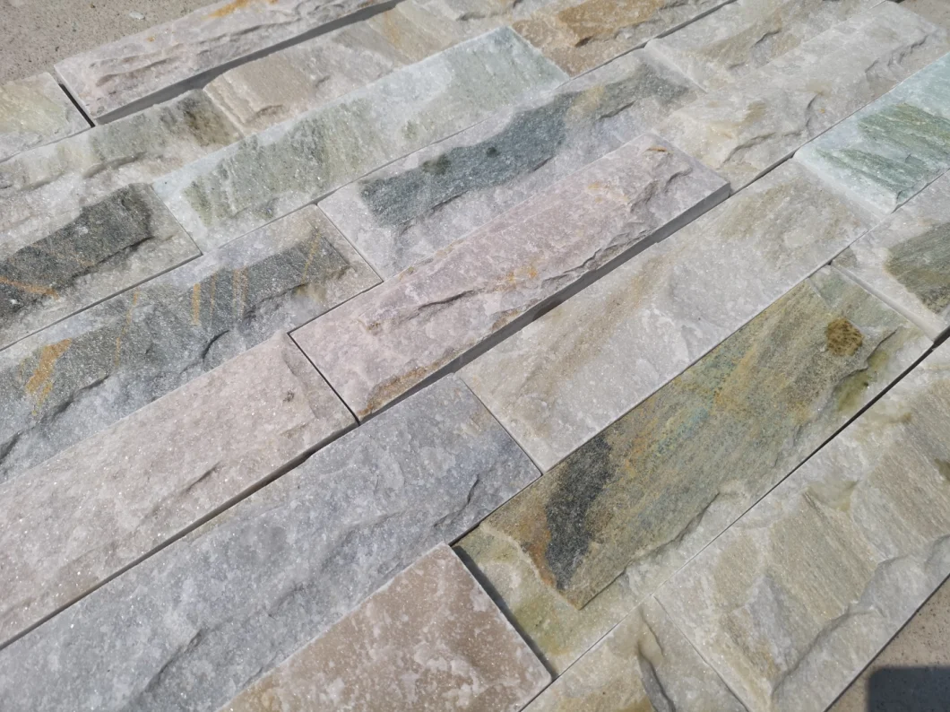 Hebei Beige Slate Mushroom Tiles Stone Wall Facade Mushroom Stone Stone Wall Cladding