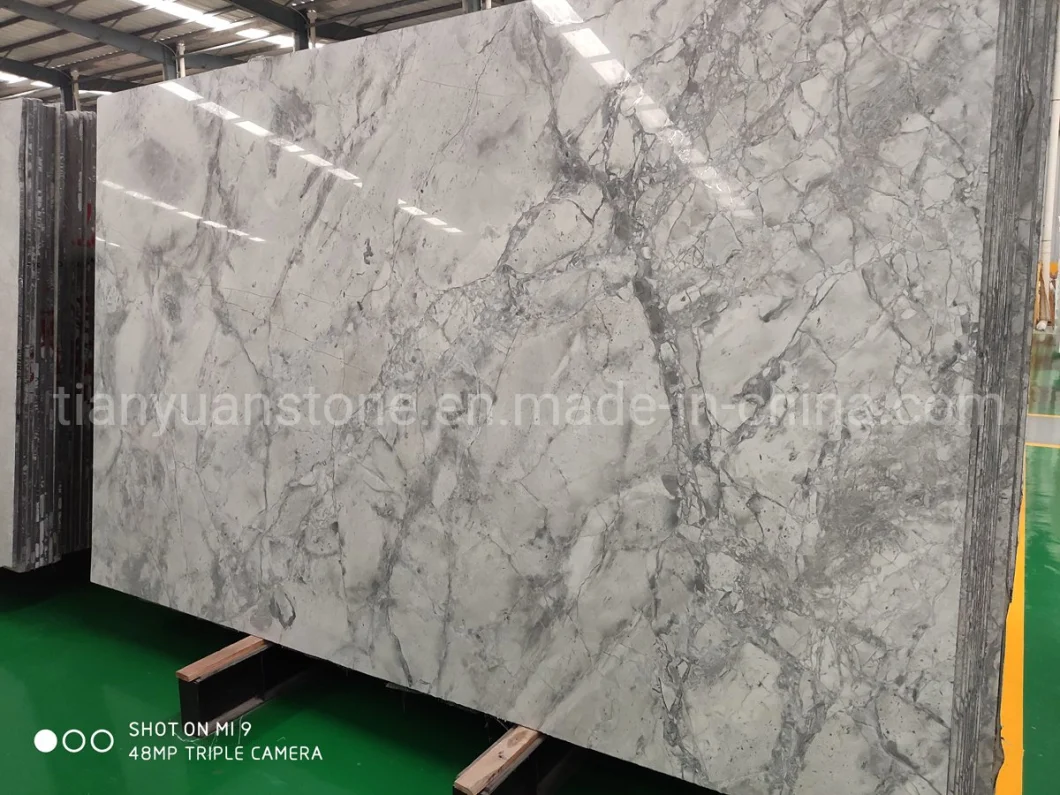 Brazilian 2cm Thick Calacatta Grey Super White Quartzite Marble Tile Price