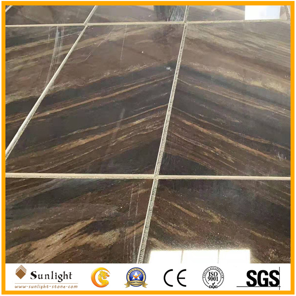 Popular Gold Veins Elegant Quicksand Brown Marble Slabs for Tiles, Countertops