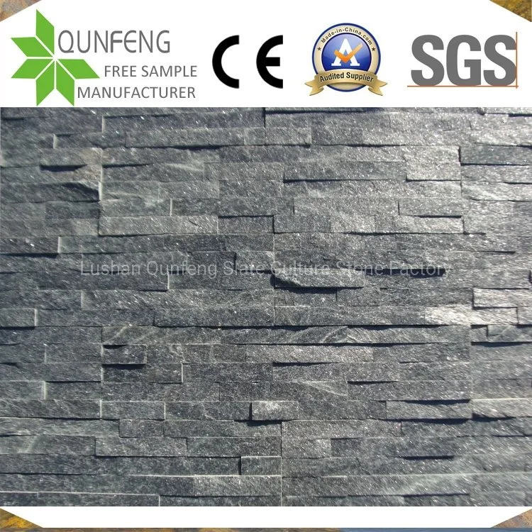 Piedra Cuarcita China Natural Black Wall Quartzite Cladding Stone