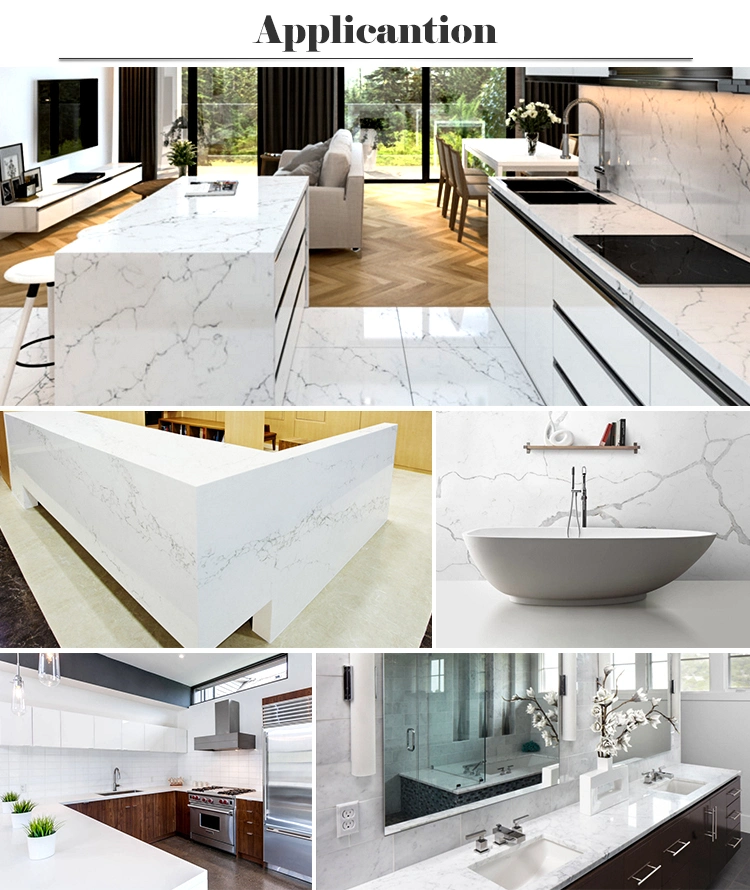 Snow White Body Calcutta Quartz Stone Slabs