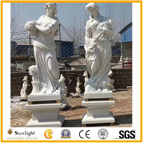 Skillful Manufacture White Marble Four Season White Marble Stone Statue Sculpture Garden Decoration