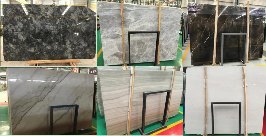 Polished Columbia White/Stenopos Semi White Marble Slabs with Grey Veins