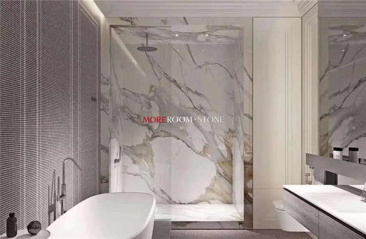 Interior Bathroom Wall and Floor Decor Luxury Italian Calacatta Calcutta White Golden Vein Marble