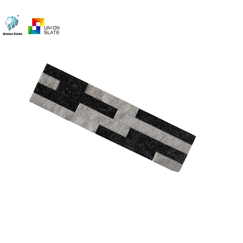 White Mix Black Natural Quartzite Wall Tiles