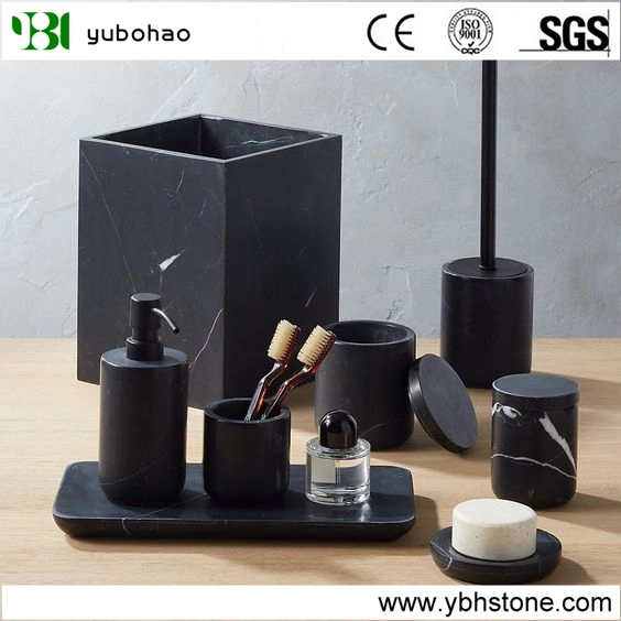 Black Marquina/Marble Bathroom Accessories/Black Marble Vase