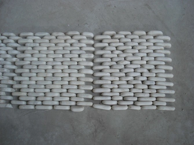 Hebei Pure White Quartzite Crazy Pebble Stone Mosaic for Wall