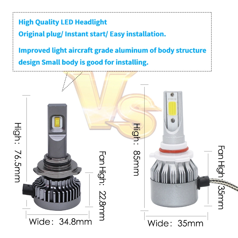 Lightech 9005 LED Headlight with Car LED Light Bar for Automobile