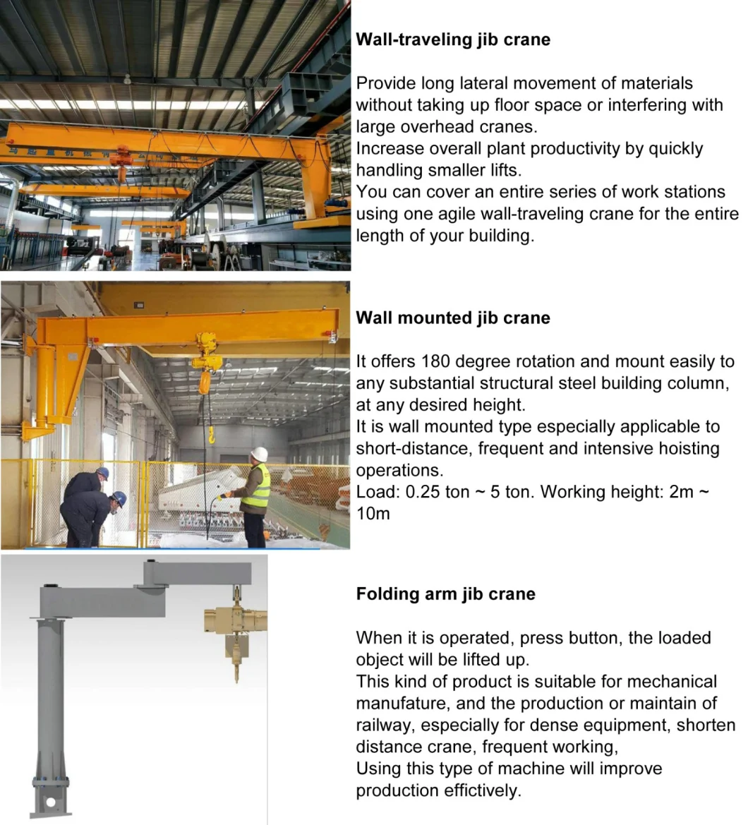 Excellent Service Rotary 1t Wall Foundation Mounted Beam Mounted Jib Crane Manufacturers