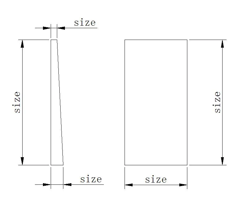 Optical Components Large K9 Glass Square Right Angle Wedge Prism