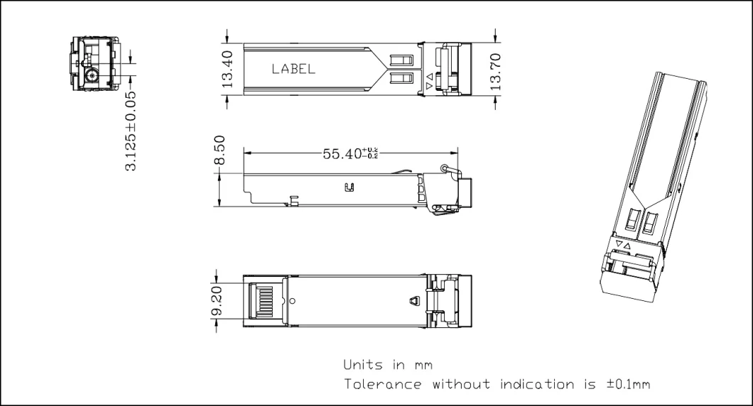 20km 155MB/S SFP 1310nm-Fp Optics Module Transceiver